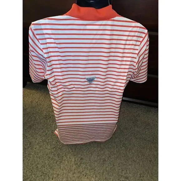 NWT Columbia Mens PFG Vented Super Skiff Cast Short Sleeve Polo Shirt Pink Small - Picture 4 of 6